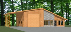46×48 House – 2 Bedroom 2 Bath 1 RV – 1,157 sqft – PDF Floor Plan – Model 2A