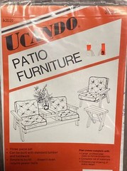 UCANDO Patio Furniture King Chair And Table Blue Print 3 Piece Set Easy