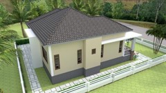 One Story House Plans 12×11 Meter 39×36 Feet 3 Beds Hip Roof (A4 Hard Copy)