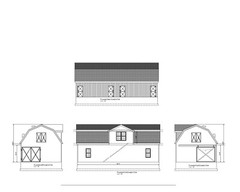 24X48 48X24 HORSE BARN PLANS GAMBREL ROOF POLE BARN CONST #20-2448-HB-GMB-8