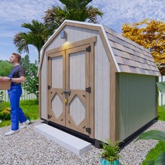DIY 8×8 Shed Plan (Gambrel Roof Barn) | PDF + Material List + A4 Printed Guide
