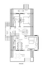 30’x47’ 2 Beds, 1 Bath A-Frame Cabin Architectural Build Plans PDF Download.