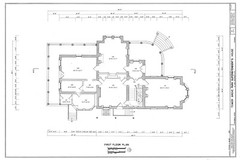 Italianate Victorian house, tower, porches, printed architectural drawings