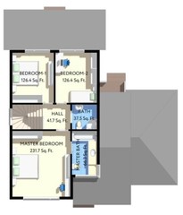 40’x45’ 3 Bed, 3 Bath Modern Cottage Architectural Build Plans PDF Download.