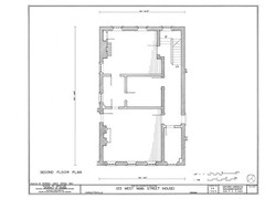 American Colonial Brick Townhouse, traditional narrow lot home, printed plans