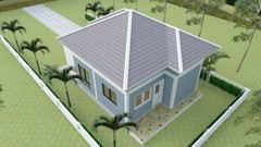 22×28 Feet Small House Plan 6.5×8.5 Meter 2 Beds 1 bath PDF (A4 Printed Plans)