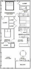 60×48 Apartment with 2-Car 2-RV Garage – PDF FloorPlan – 1,604 sqft – Model 1B