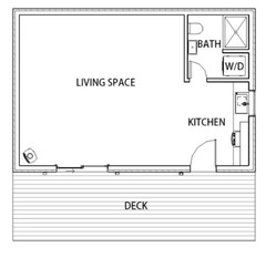 Modern 19′ x 28′ ADU/In-law Cabin / Guest / Tiny House Plans and Blueprints
