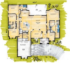CAD FILE BLUEPRINTS MEDITERRANEAN HOUSE PLAN ARCHUP #104M