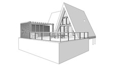42’x49’ 2 Beds 1 Bath Small A-Frame Cabin Architectural Build Plans PDF Download