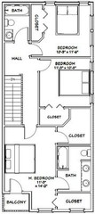 40×42 House — 3 BR 2.5 Ba 1-RV Garage – PDF Floor Plan – 1,619 sqft – Model 2C