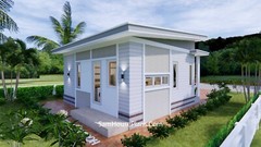 Small House Design 7×7 Meter 24×24 Feet 2 Beds Shed Roof (A4 Hard Copy)