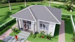 Small House Plan 7×6 Meter 23×20 Feet 1 Bed 1 Bath Hip Roof PDF (A4 Hard Copy)