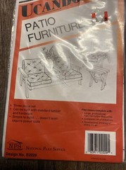 UCANDO Patio Furniture King Chair And Table Blue Print 3 Piece Set Easy