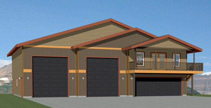 60×50 Apartment with 2-Car 2-RV Garage – PDF FloorPlan – 1,648 sqft – Model 2C