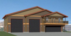 60×50 Apartment with 2-Car 2-RV Garage – PDF FloorPlan – 1,648 sqft – Model 2C