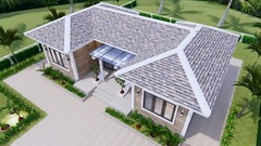 Custom House Plan 43×25 Feet 13×7.5 Meter 3 Beds 2 Baths Hip Roof (A4 Hard Copy)