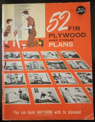 Vintage* 52 FIR PLYWOOD HOME STORAGE PLANS *1955* Illustrated * FREE SHIPPING!!!