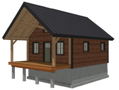 20′ x 24′ River Bend Cabin Timber Frame Plan Set