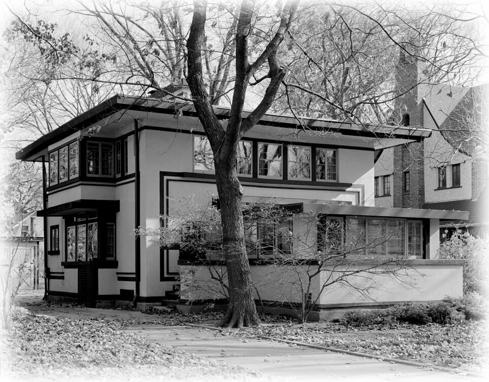 Prairie Style, Architect’s own home, Sunroom, 4 bedrooms, printed house plans