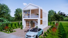 20×30 Duplex House 6×9 Meter 2 Beds 1 Bath Each Floor PDF Pan &(A4 Hard Copy)