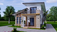 26×36 Small House Plan 8×11 Meter 2 Family House Design Shed Roof (A4 Hard Copy)