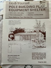 DIY Pole Building Barn EQ Shelter 24’ X 40’ X 10’ Plans, Material List NOS NPS