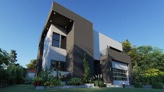 BLUEPRINTS CONTEMPORARY TWO STORY HOUSE PLAN ARCHUP #108