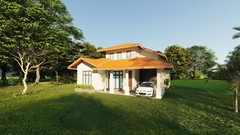 modern house plan Cabana Type small house plan 3bed room AutoCAD File 3D Images