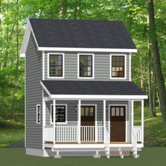 16×16 Tiny Duplex — 441 sq ft — PDF Floor Plan — Model 23