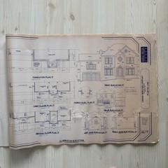 2-Story Colonial Gable-Front House 3 Bed 2.5 Bath 14page ORIGINAL Blueprint 1994