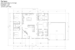 Modern Farmhouse Plan: 1,817 (Living) Sqft-3 Bedroom-2.5 bath-Office-2 car garag