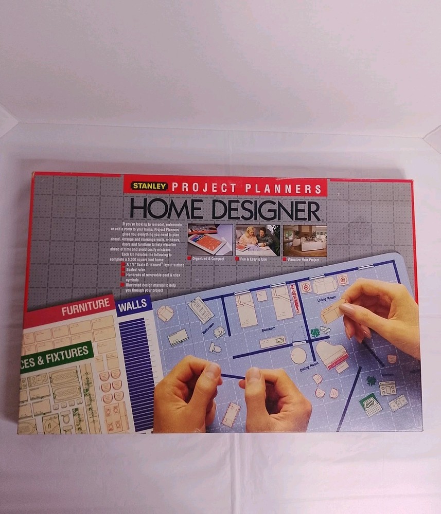 Vintage 1988 Stanley Project Planners Home Designer Kit Layout 1/4 Scale 90-360