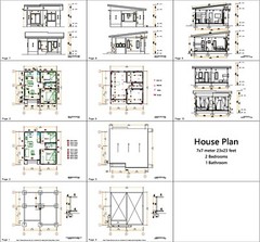 Small House Design 7×7 Meter 24×24 Feet 2 Beds Shed Roof (A4 Hard Copy)