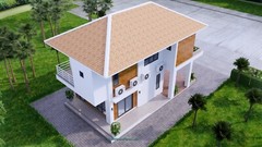 22.5×33 Feet Small House Plan 6.9×10 Meter 2 Beds 3 Bath Hip Roof (A4 Hard Copy)