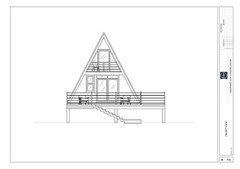 Modern A-Frame Cabin House Plan With AutoCAD File And PDF For Blueprint Plans