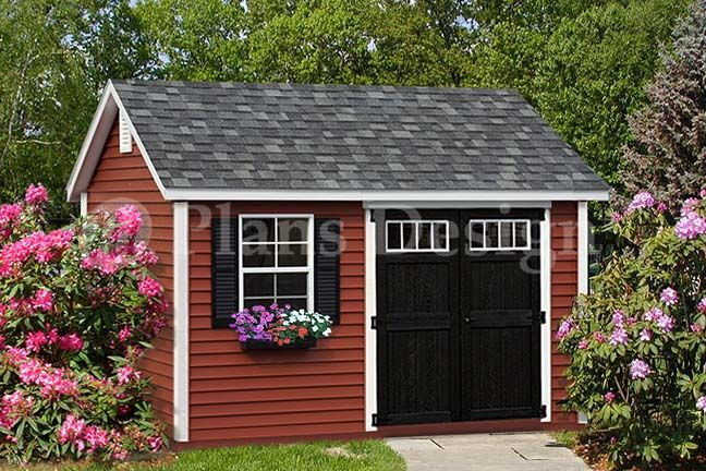 Deluxe Shed Plans 10′ x 12′ Reverse Gable Roof Style Design # D1012G