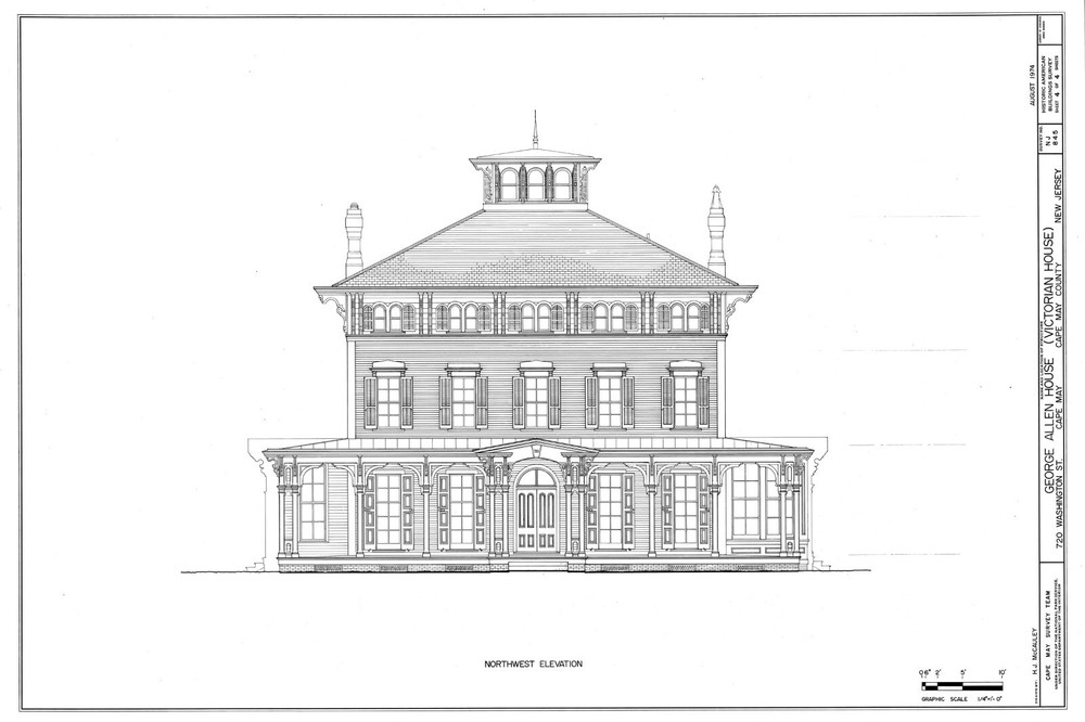 Victorian Italianate house, large porches, printed architectural floor plans