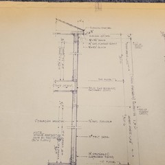 Vintage House Blueprint 33×17 1964 Mid Century Modern Drawing Art Glen Ellyn IL