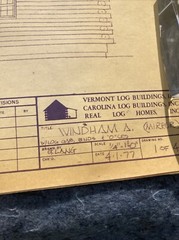 Vintage 1977 Vermont Log Buildings Windham Full Set Blueprints *RARE*