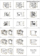 25×30 Feet Small House Plan 7.5×9 Meter 4 Beds 5 Baths Terrace (A4 Hard Copy)