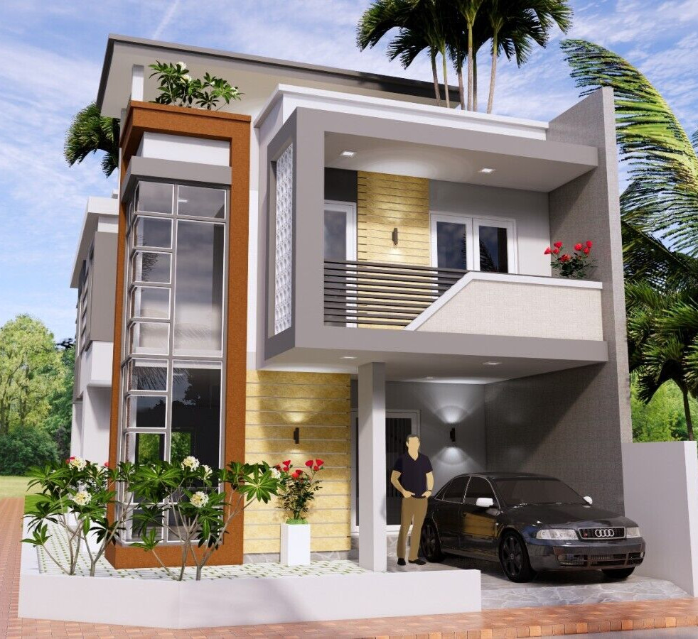 21×33 House Plans 6.5×10 Meter 4 Beds 2 Baths Terrace PDF & A4 Hard Copy
