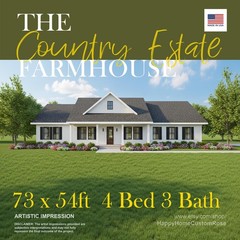 Country Estate Farmhouse House Plan – 2305 SF, 4 Bed 3 Bath – Modern Open Floor