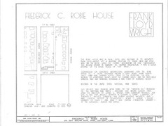 Frank Lloyd Wright Prairie Style Home – Robie House, 25 sheet set, PRINTED