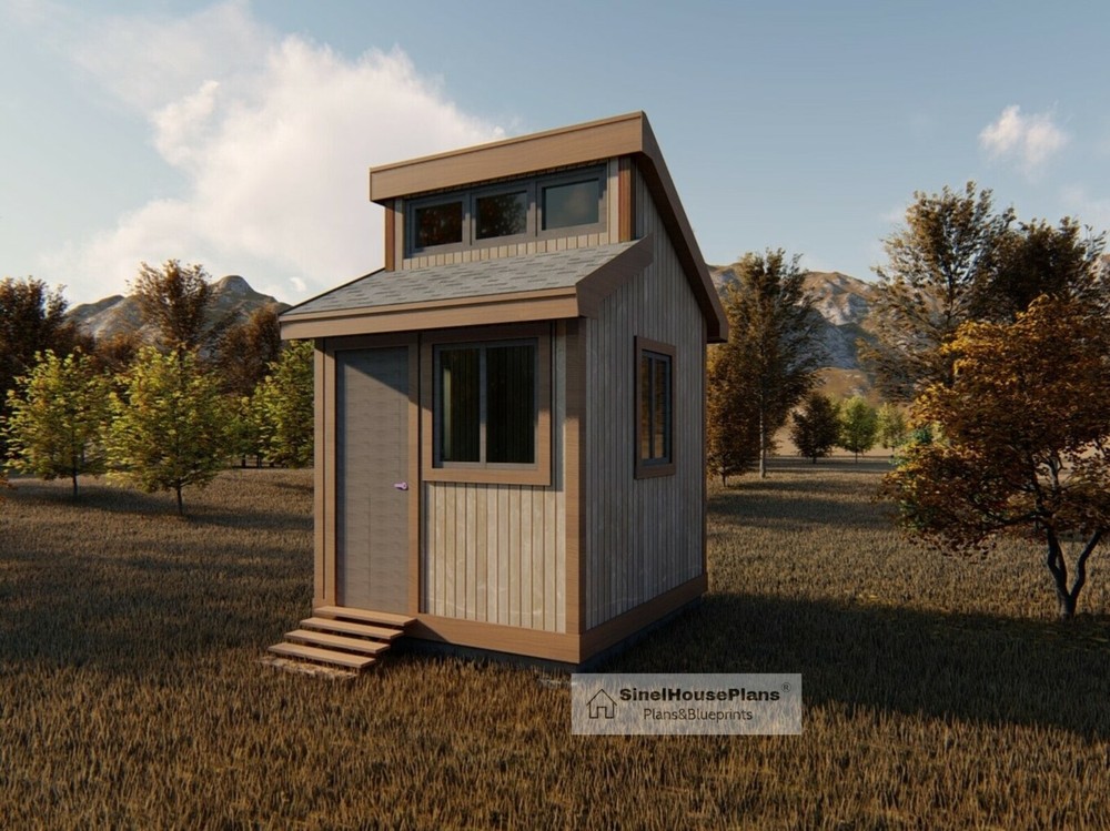 Shed Plans 8′ X 8′ Outdoor Garden Storage Blueprints with Workbench Layout