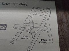MCM Lawn Patio Furniture Plans Lounge Chair Picnic Table VTG 50s Skil Chart 103