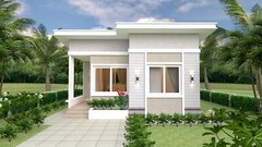 Small Home Plan 7×7 Meter 24×24 Feet 2 Bedrooms Shed Roof (A4 Hard Copy)