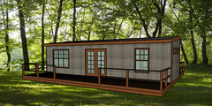 Small Cabin 12ft x 36ft Slope Roof build plans, lumber list -PDF