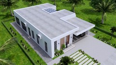 40×59 Feet House Plans 12×8 Meter 3 Beds 3 Baths Terrace Roof PDF (A4 Hard Copy)