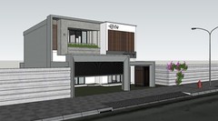 Modern Box House 3D Model | 2-Storey Villa | SketchUp + PNG Render | Mee Studio